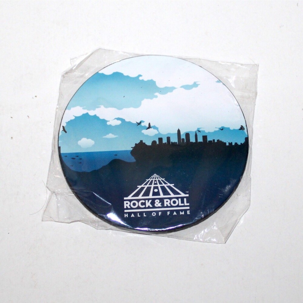 Rock & Roll Hall Of Fame coaster round blue skyline Official Product Cleveland